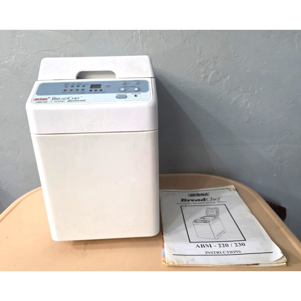 Aroma BreadChef 2 Pound Bread Maker Bread Machine ‎ ABM 220-230 Whit Manual